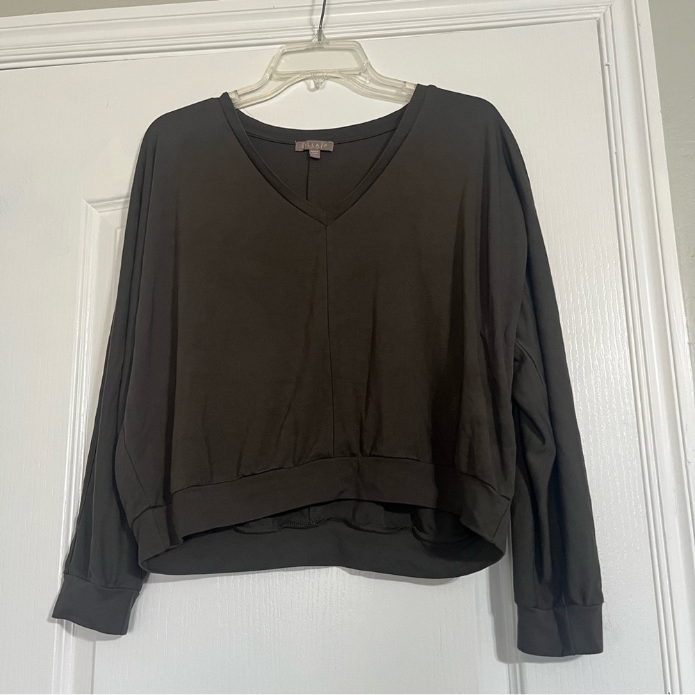 Lilla P V-Neck Olive Green Sweatshirt